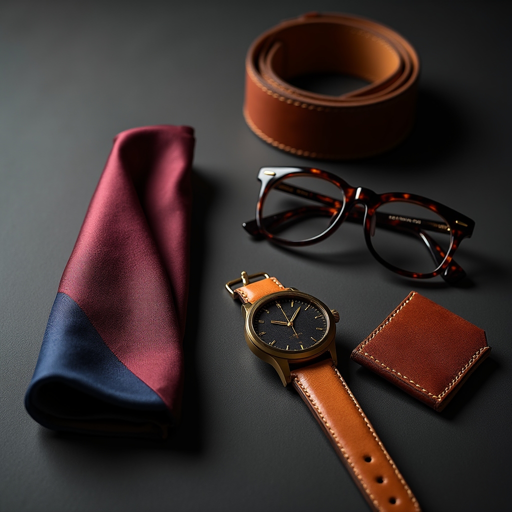 Selezione di accessori maschili coordinati