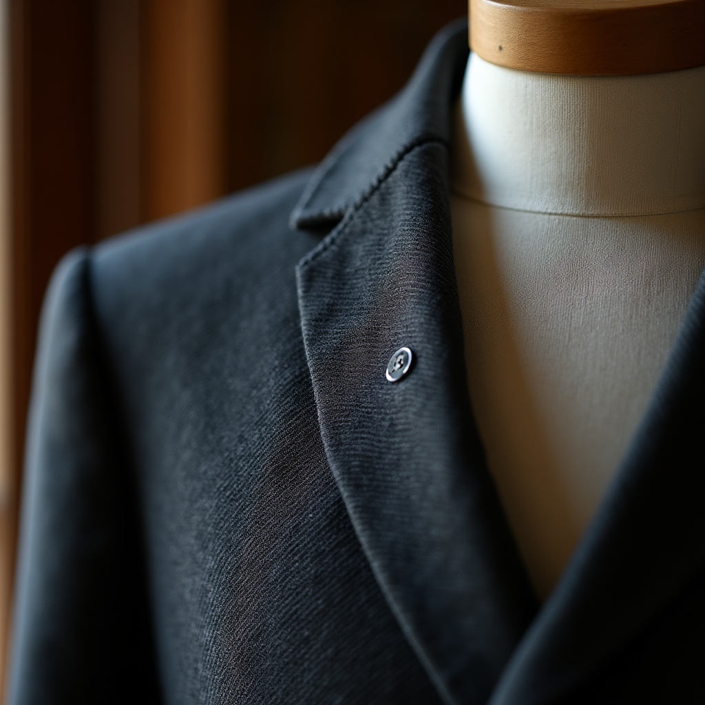 Dettaglio sartoriale di un abito maschile di qualità